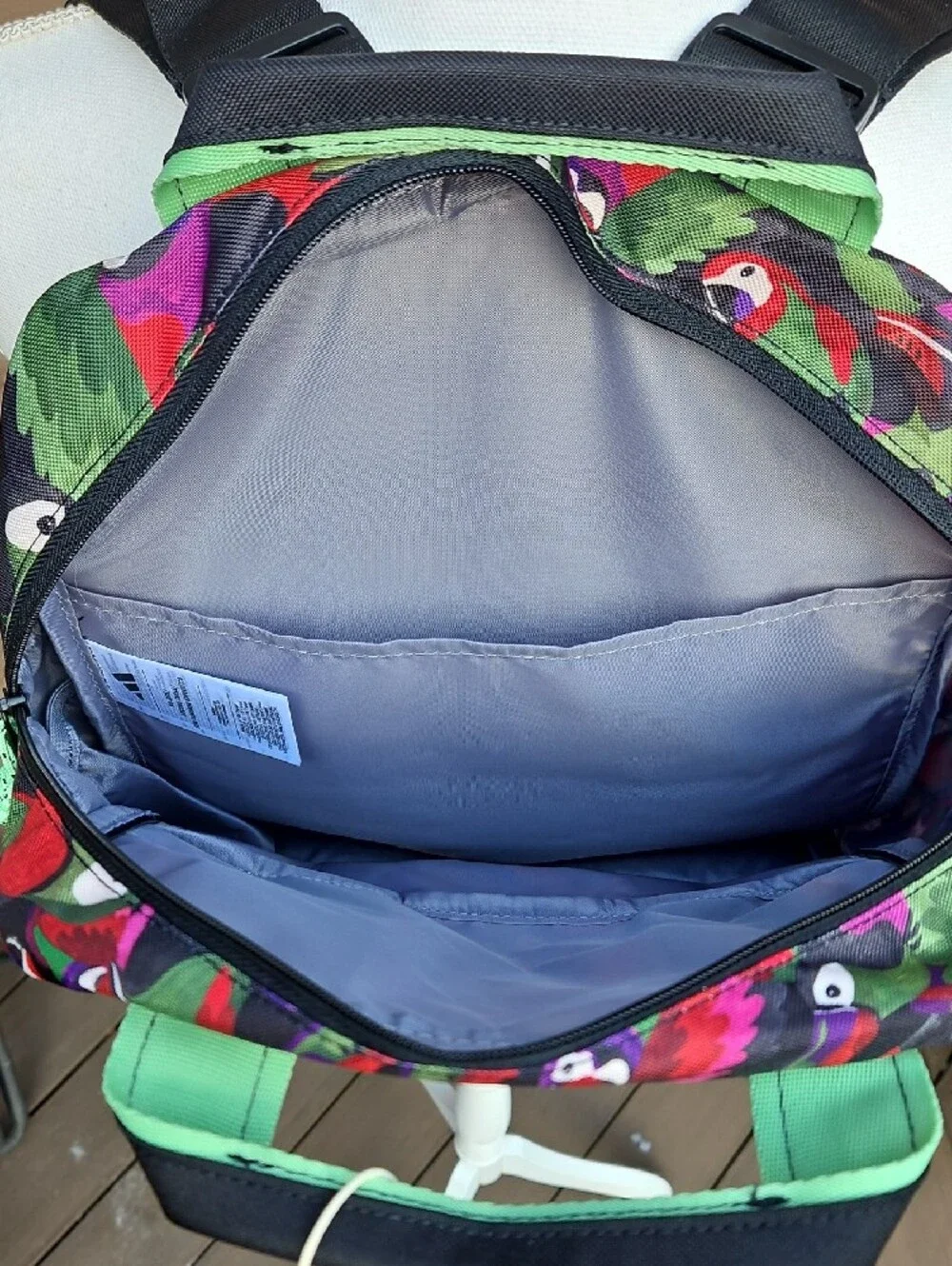 FARM Rio And ADIDAS Multicolor Parrot-Print Backpack with Green Trim
